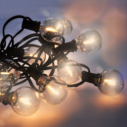 Brilagi - LED Venkovní dekorační řetěz GIRLANDA 10xE12/0,6W/230V 8m černá IP44 teplá bílá