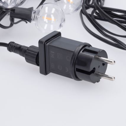 Brilagi - LED Venkovní dekorační řetěz GIRLANDA 10xE12/0,6W/230V 8m černá IP44 teplá bílá