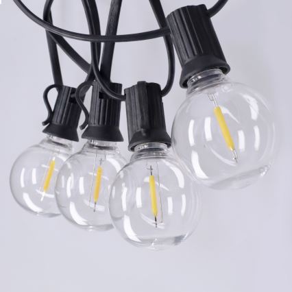 Brilagi - LED Venkovní dekorační řetěz GIRLANDA 10xE12/0,6W/230V 8m černá IP44 teplá bílá
