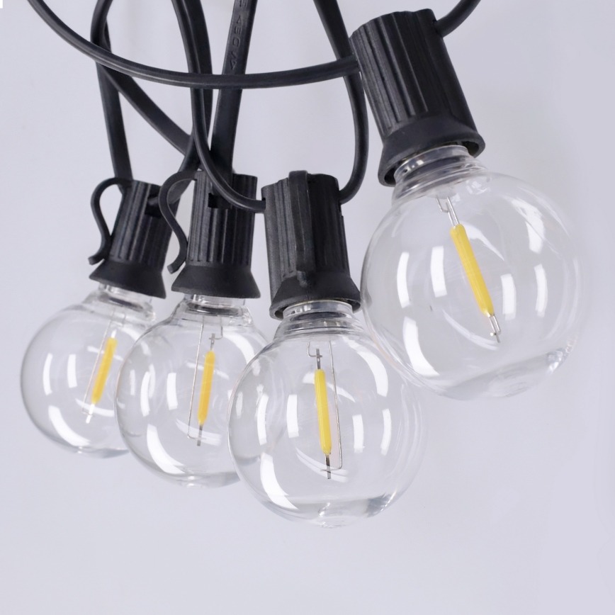 Brilagi - LED Venkovní dekorační řetěz GIRLANDA 10xE12/0,6W/230V 8m černá IP44 teplá bílá