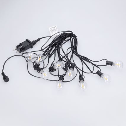 Brilagi - LED Venkovní dekorační řetěz GIRLANDA 10xE12/0,6W/230V 8m černá IP44 teplá bílá