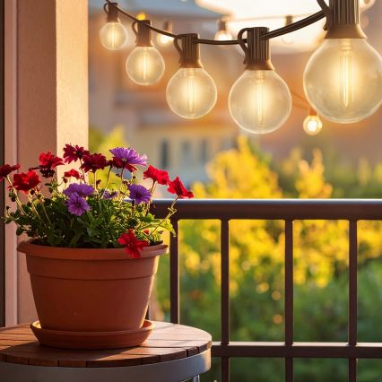 Brilagi - LED Venkovní dekorační řetěz GIRLANDA 18xE12/0,6W/230V 13m černá IP44 teplá bílá