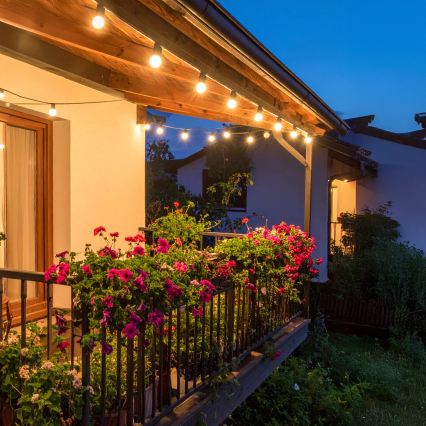 Brilagi - LED Venkovní dekorační řetěz GIRLANDA 18xE12/0,6W/230V 13m černá IP44 teplá bílá