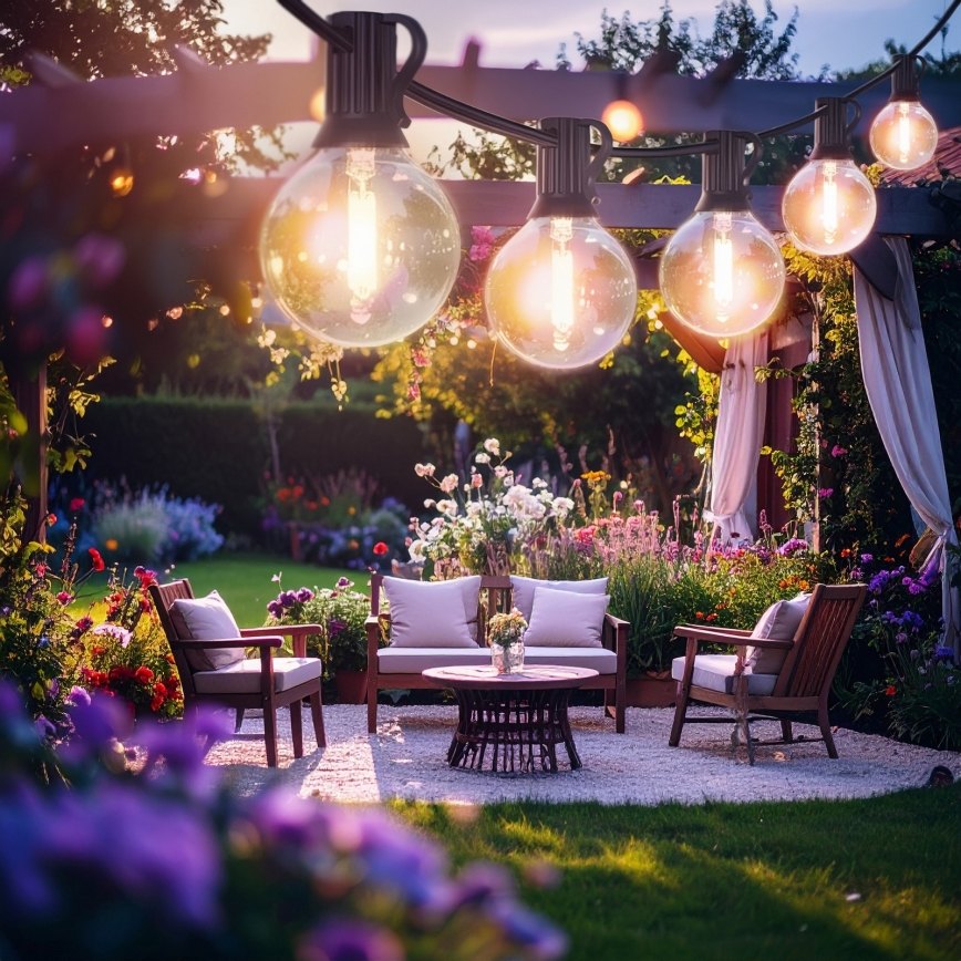 Brilagi - LED Venkovní dekorační řetěz GIRLANDA 18xE12/0,6W/230V 13m černá IP44 teplá bílá