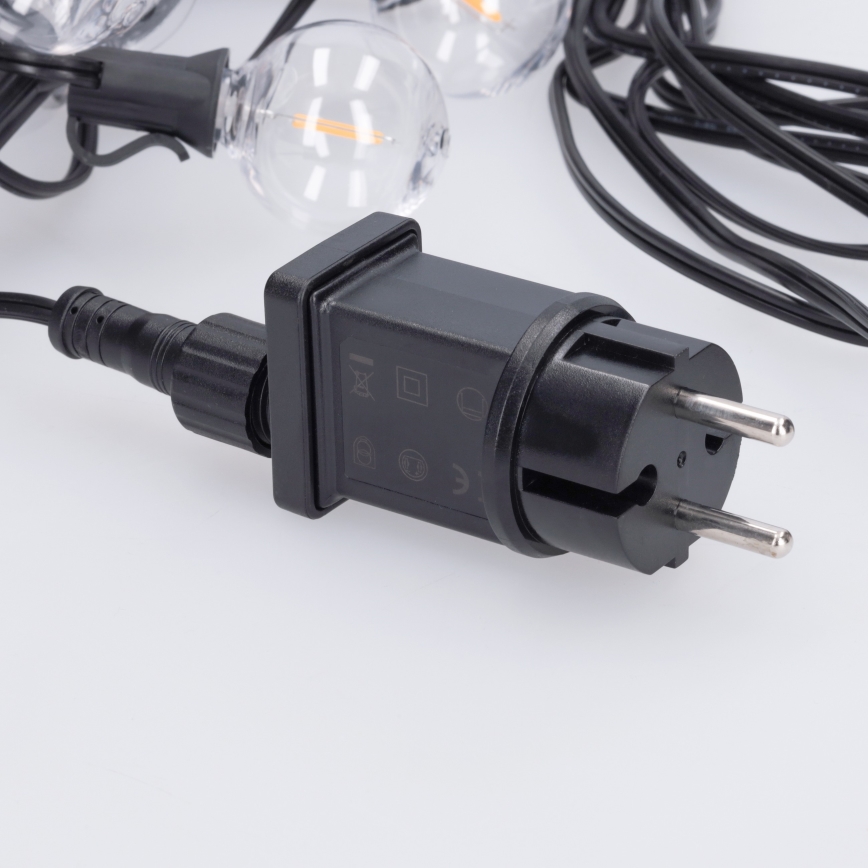 Brilagi - LED Venkovní dekorační řetěz GIRLANDA 18xE12/0,6W/230V 13m černá IP44 teplá bílá