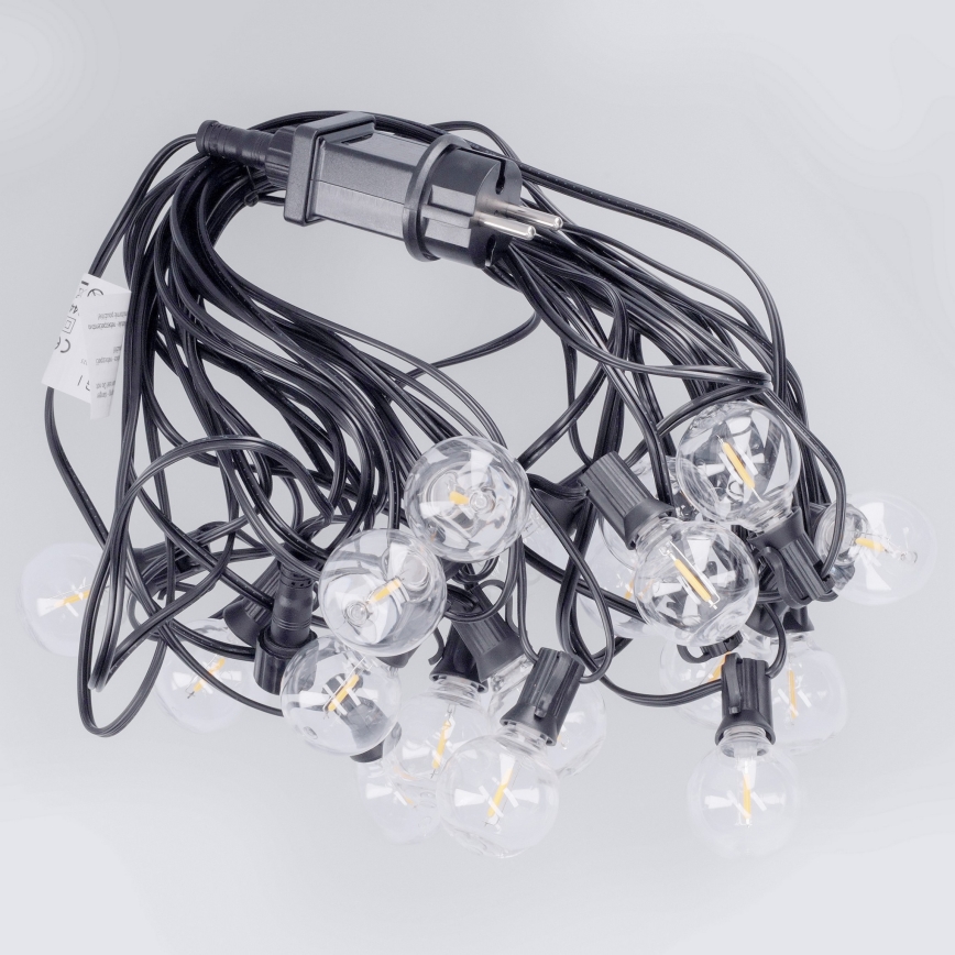 Brilagi - LED Venkovní dekorační řetěz GIRLANDA 18xE12/0,6W/230V 13m černá IP44 teplá bílá
