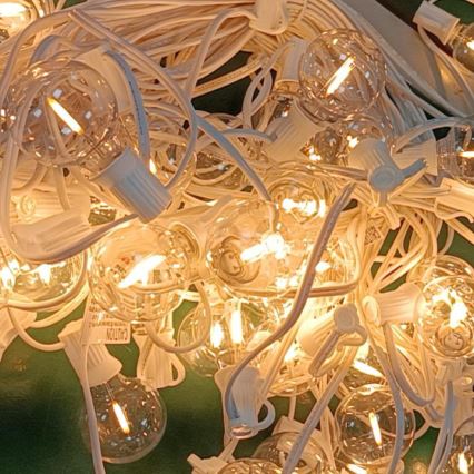 Brilagi - LED Venkovní dekorační řetěz GIRLANDA 25xE12 20m bílá IP44 teplá bílá