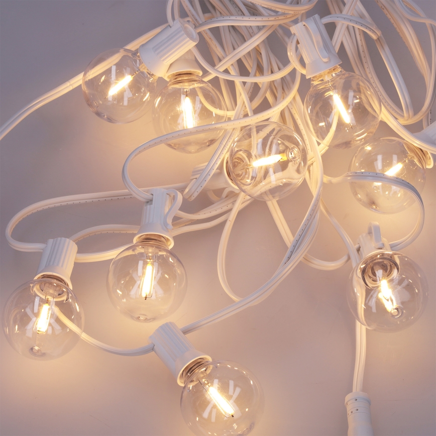 Brilagi - LED Venkovní dekorační řetěz GIRLANDA 25xE12/0,8W/230V 20m bílá IP44 teplá bílá
