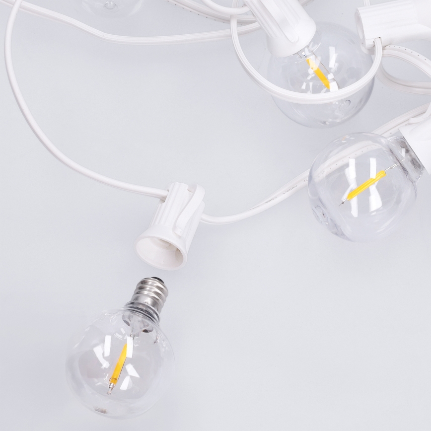 Brilagi - LED Venkovní dekorační řetěz GIRLANDA 25xE12/0,8W/230V 20m bílá IP44 teplá bílá