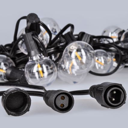 Brilagi - LED Venkovní dekorační řetěz GIRLANDA 25xE12 20m černá IP44 teplá bílá