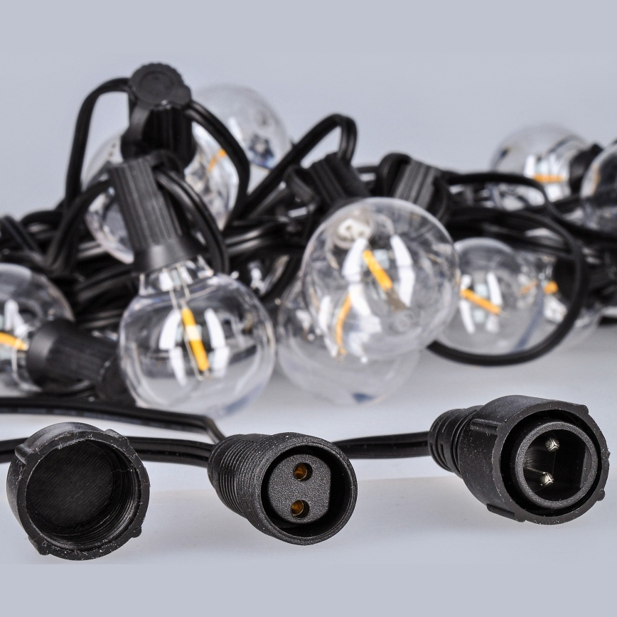 Brilagi - LED Venkovní dekorační řetěz GIRLANDA 25xE12 20m černá IP44 teplá bílá
