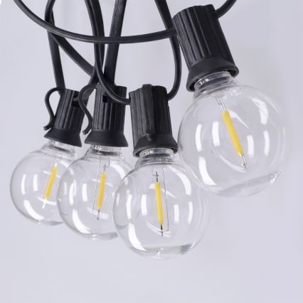 Brilagi - LED Venkovní dekorační řetěz GIRLANDA 25xE12/0,36W/24V 20m černá IP44 teplá bílá