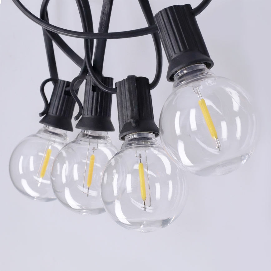 Brilagi - LED Venkovní dekorační řetěz GIRLANDA 25xE12/0,36W/24V 20m černá IP44 teplá bílá