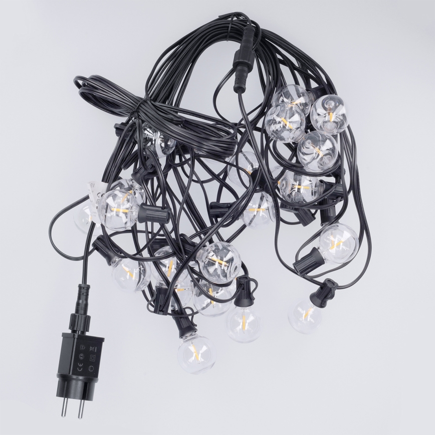 Brilagi - LED Venkovní dekorační řetěz GIRLANDA 25xE12/0,36W/24V 20m černá IP44 teplá bílá