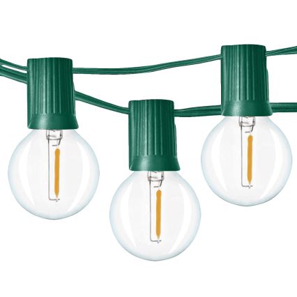 Brilagi - LED Venkovní dekorační řetěz GIRLANDA 25xE12 20m zelená IP44 teplá bílá