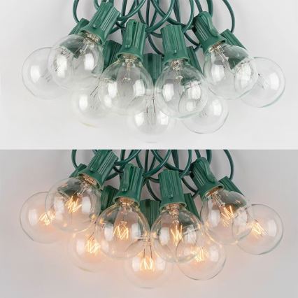 Brilagi - LED Venkovní dekorační řetěz GIRLANDA 25xE12 20m zelená IP44 teplá bílá