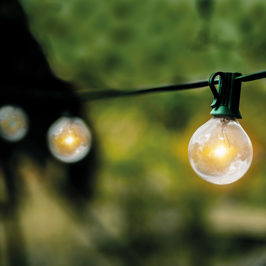 Brilagi - LED Venkovní dekorační řetěz GIRLANDA 25xE12 20m zelená IP44 teplá bílá