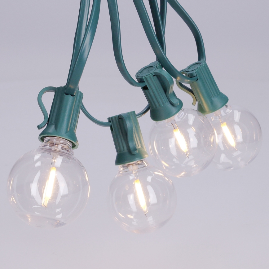 Brilagi - LED Venkovní dekorační řetěz GIRLANDA 25xE12/0,8W/230V 20m zelená IP44 teplá bílá