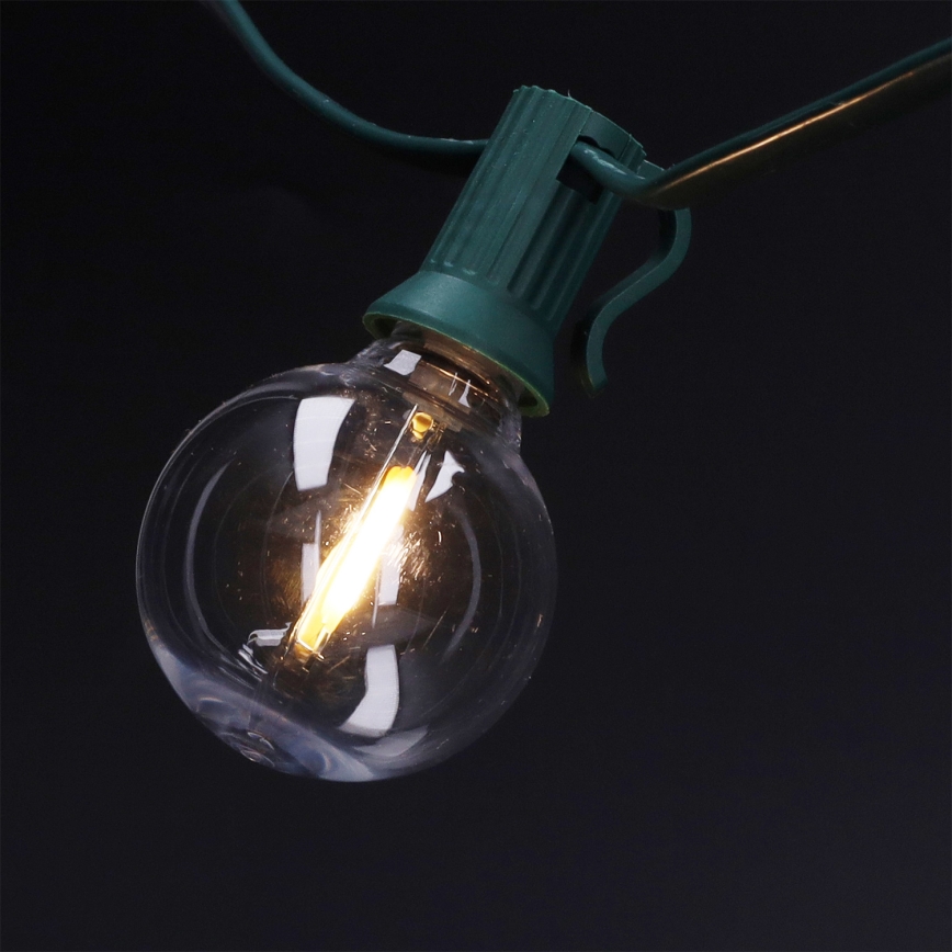 Brilagi - LED Venkovní dekorační řetěz GIRLANDA 25xE12/0,8W/230V 20m zelená IP44 teplá bílá