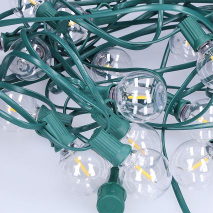 Brilagi - LED Venkovní dekorační řetěz GIRLANDA 25xE12/0,8W/230V 20m zelená IP44 teplá bílá