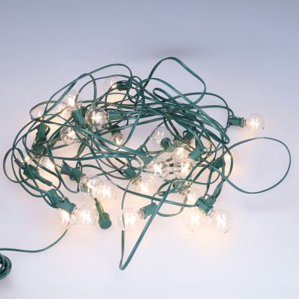 Brilagi - LED Venkovní dekorační řetěz GIRLANDA 25xE12/0,8W/230V 20m zelená IP44 teplá bílá