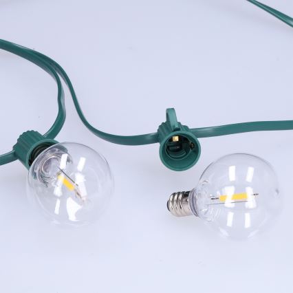 Brilagi - LED Venkovní dekorační řetěz GIRLANDA 25xE12/0,8W/230V 20m zelená IP44 teplá bílá