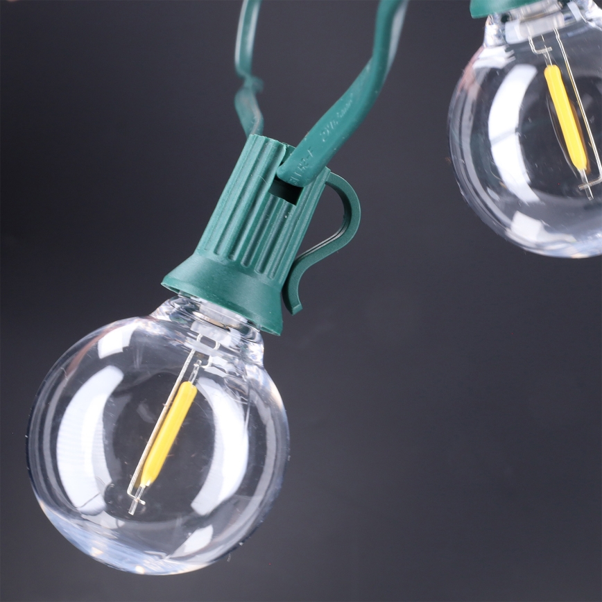 Brilagi - LED Venkovní dekorační řetěz GIRLANDA 25xE12/0,8W/230V 20m zelená IP44 teplá bílá