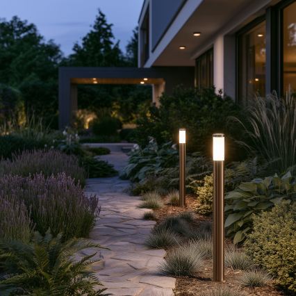 BRILAGI - LED Venkovní lampa ELIA 1xE27/7W/230V 4000K IP44 100 cm matný chrom