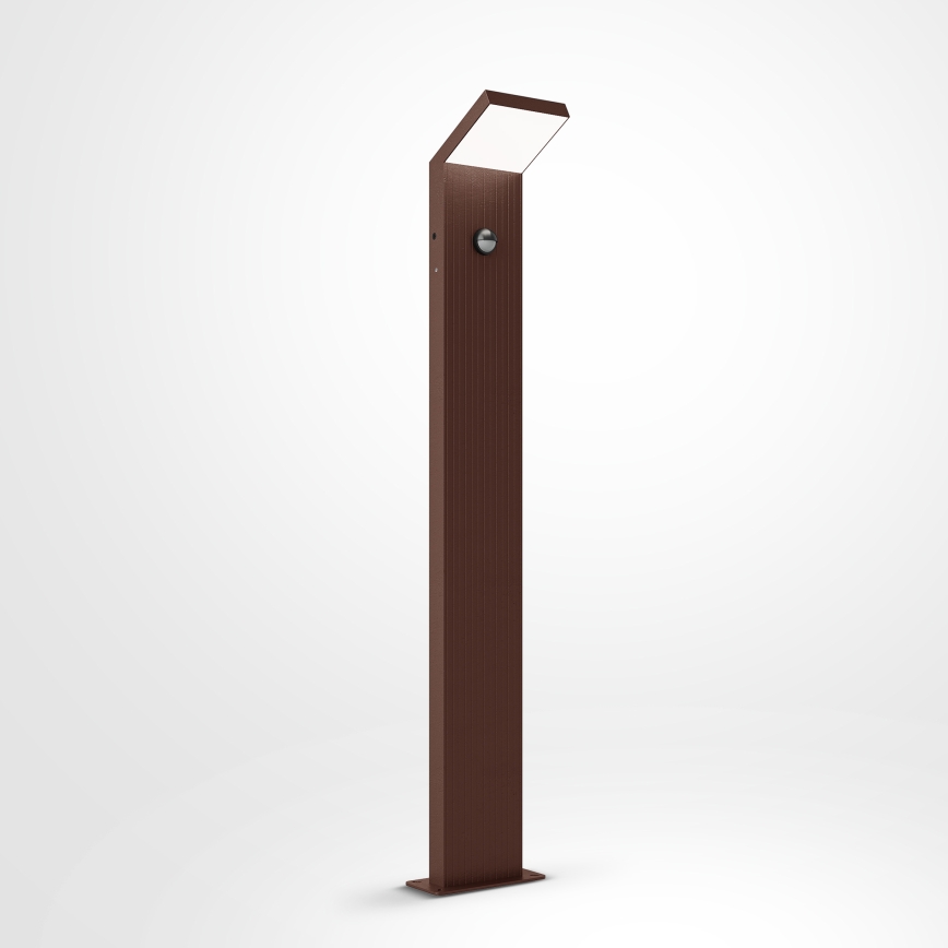 Brilagi - LED Venkovní lampa se senzorem RIANO LED/8W/230V hnědá IP65 80 cm