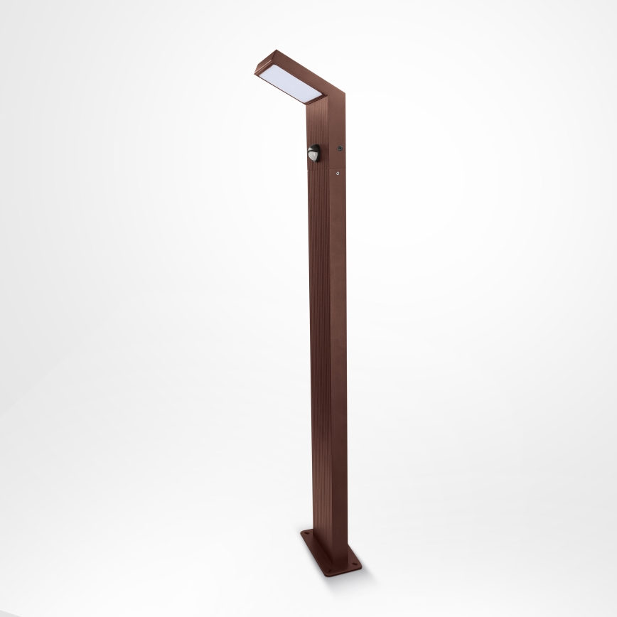 Brilagi - LED Venkovní lampa se senzorem RIANO LED/8W/230V hnědá IP65 80 cm