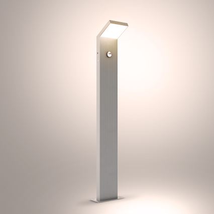 Brilagi - LED Venkovní lampa se senzorem RIANO LED/8W/230V stříbrná IP65