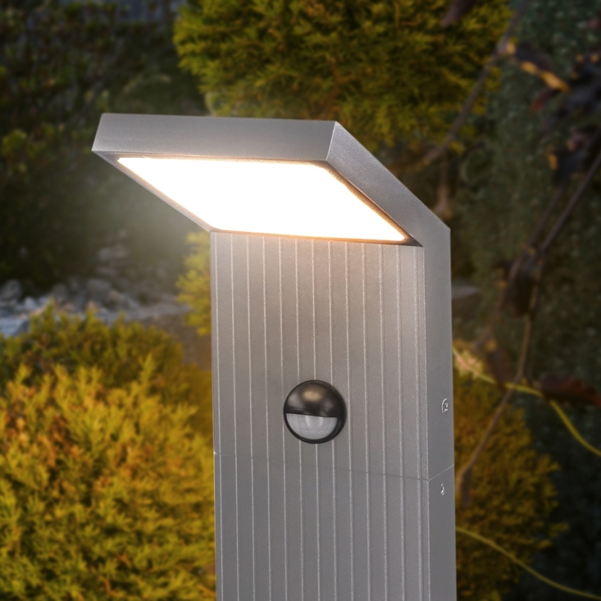 Brilagi - LED Venkovní lampa se senzorem RIANO LED/8W/230V stříbrná IP65