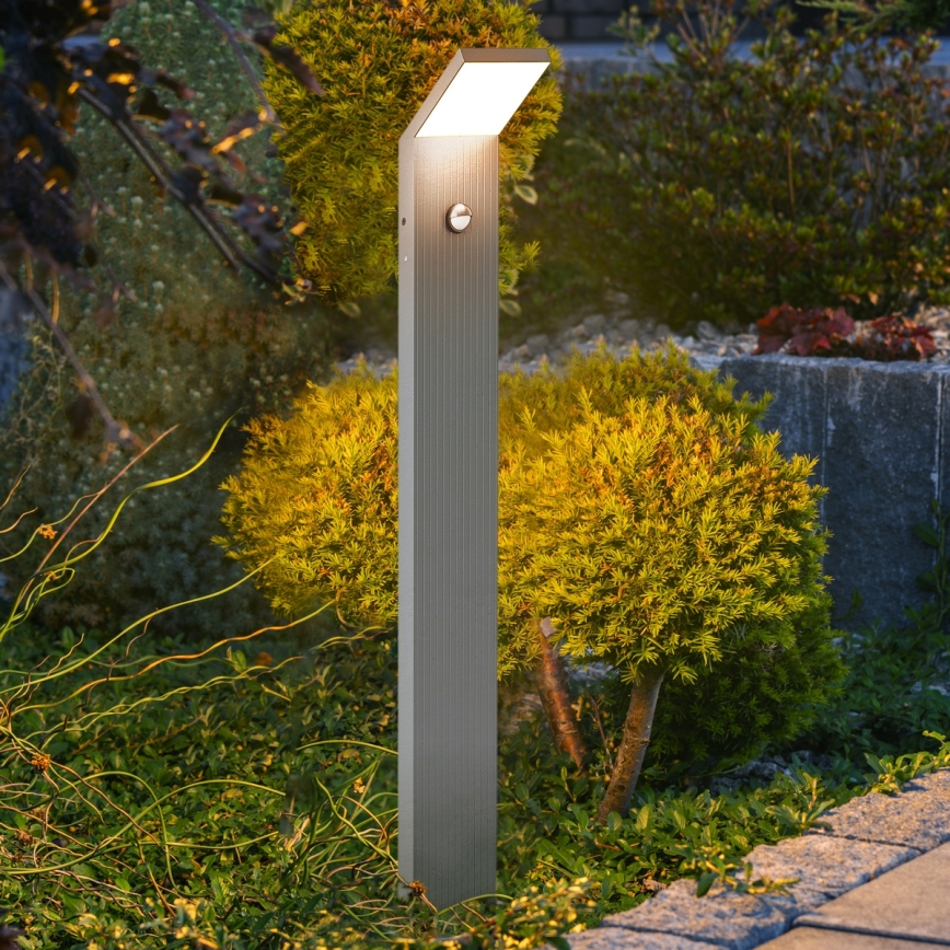 Brilagi - LED Venkovní lampa se senzorem RIANO LED/8W/230V stříbrná IP65