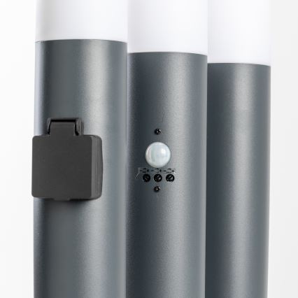 BRILAGI - LED Venkovní lampa se zásuvkou ELIA 1xE27/7W/230V 4000K IP44 50 cm antracit