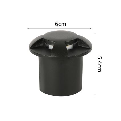 Brilagi - LED Venkovní nájezdové svítidlo GROUNDRAY LED/1W/230V černá IP67