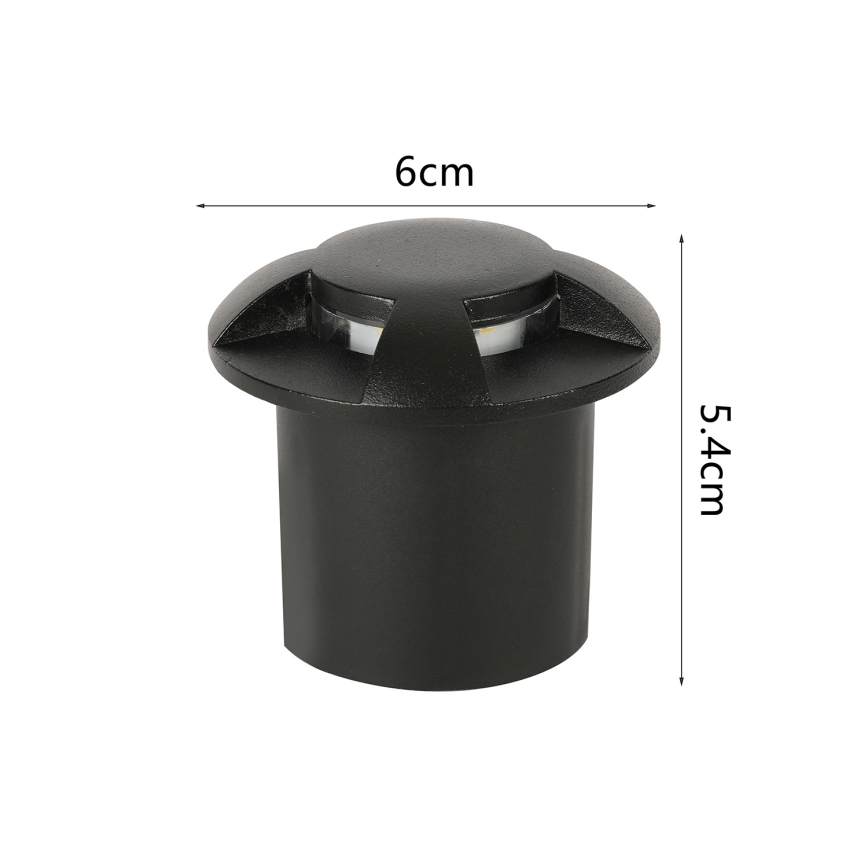 Brilagi - LED Venkovní nájezdové svítidlo GROUNDRAY LED/1W/230V černá IP67