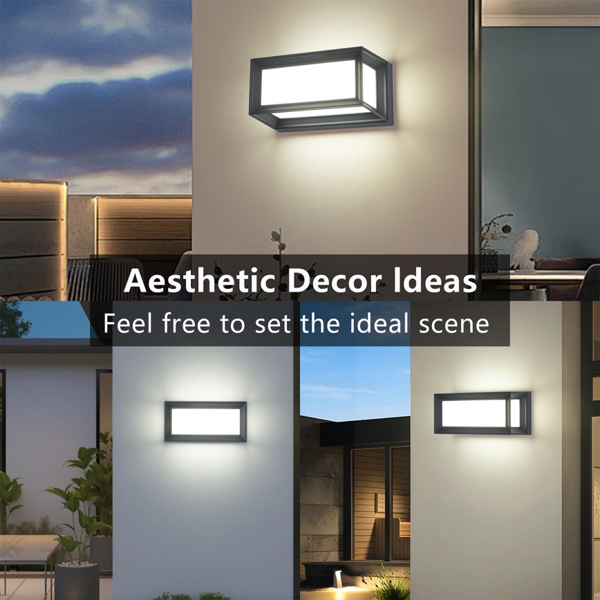 Brilagi - LED Venkovní nástěnné svítidlo PARKER LED/12W/230V 3000/4500/6000K antracit IP44