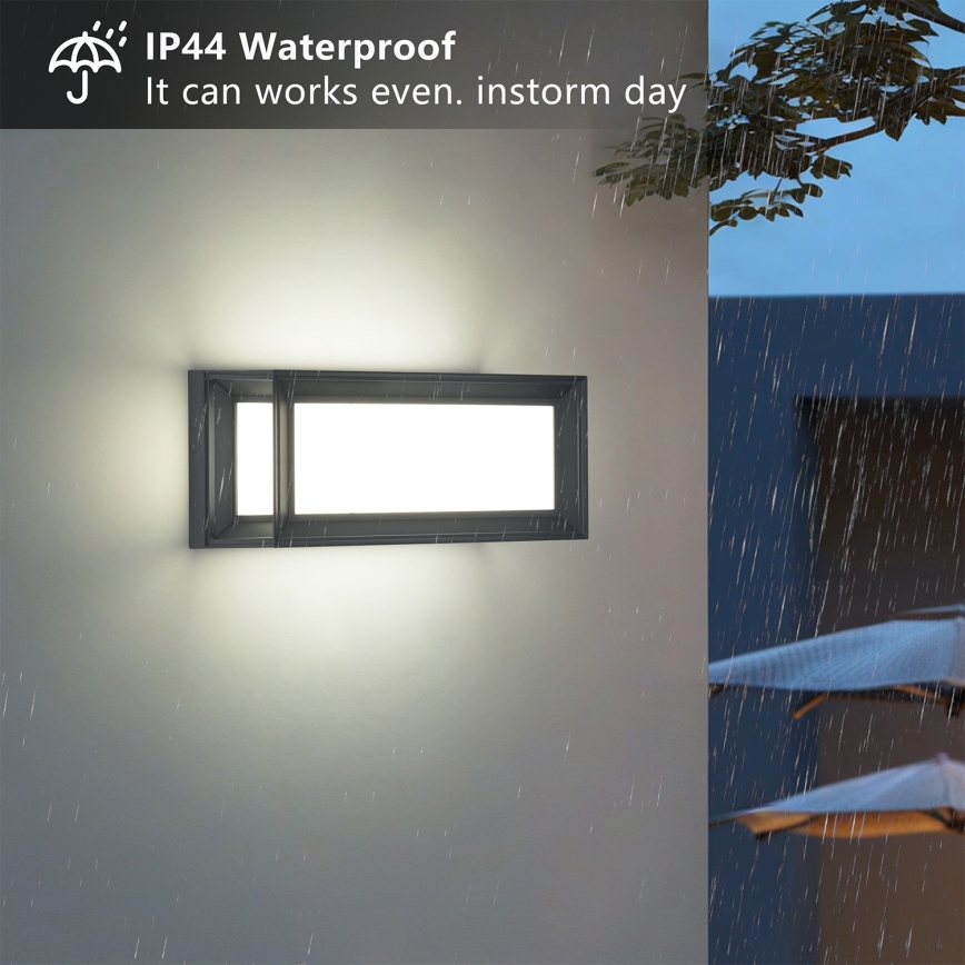 Brilagi - LED Venkovní nástěnné svítidlo PARKER LED/12W/230V 3000/4500/6000K antracit IP44