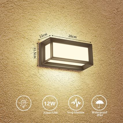 Brilagi - LED Venkovní nástěnné svítidlo PARKER LED/12W/230V 3000/4500/6000K antracit IP44