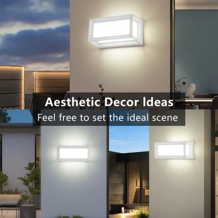 Brilagi - LED Venkovní nástěnné svítidlo PARKER LED/12W/230V 3000/4500/6000K bílá IP44