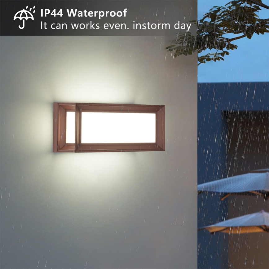 Brilagi - LED Venkovní nástěnné svítidlo PARKER LED/12W/230V 3000/4500/6000K hnědá IP44