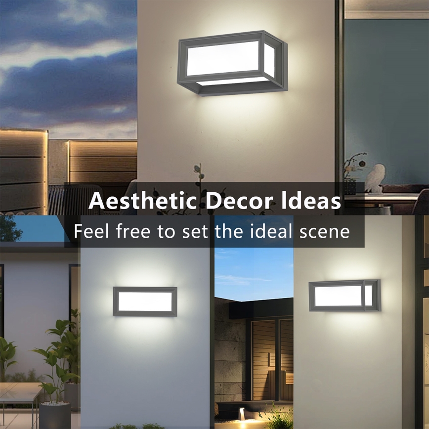 Brilagi - LED Venkovní nástěnné svítidlo PARKER LED/12W/230V 3000/4500/6000K šedá IP44