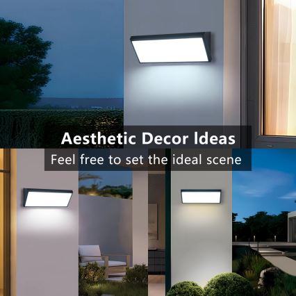 Brilagi - LED Venkovní nástěnné svítidlo se senzorem TRIANGLE LED/42W/230V černá IP65