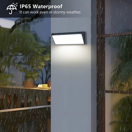 Brilagi - LED Venkovní nástěnné svítidlo se senzorem TRIANGLE LED/42W/230V černá IP65