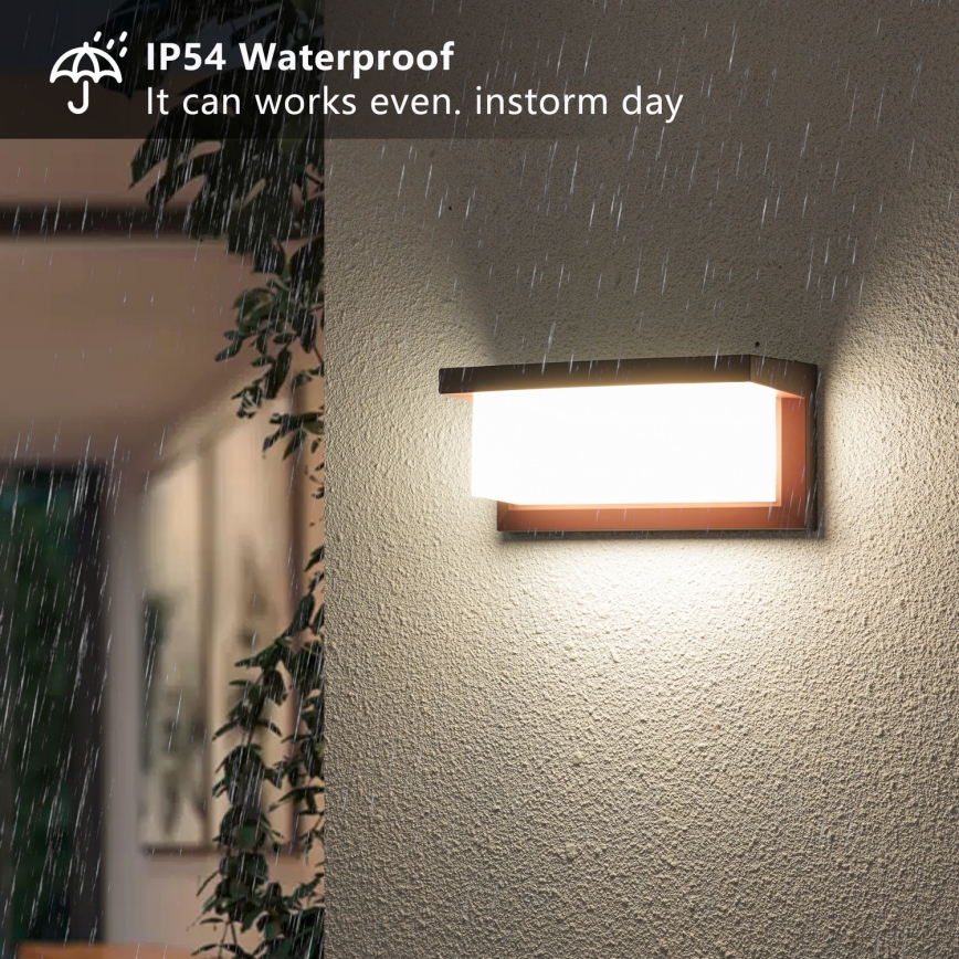 Brilagi - LED Venkovní nást. svítidlo se senzorem BRICKY LED/12W/230V hnědá IP54