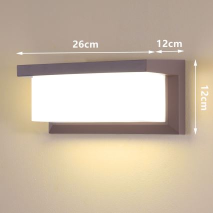 Brilagi - LED Venkovní nást. svítidlo se senzorem BRICKY LED/12W/230V hnědá IP54