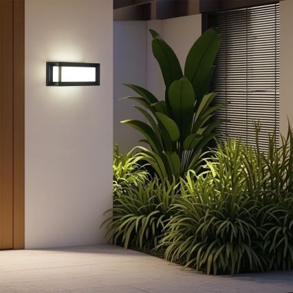 Brilagi - LED Venkovní nástěnné svítidlo se senzorem PARKER LED/12W/230V černá IP44