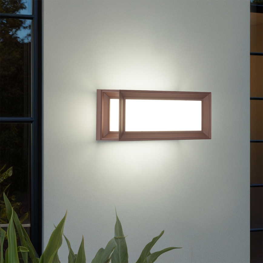 Brilagi - LED Venkovní nástěnné svítidlo se senzorem PARKER LED/12W/230V hnědá IP44