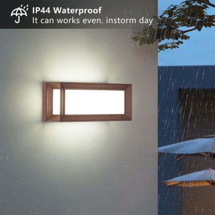 Brilagi - LED Venkovní nástěnné svítidlo se senzorem PARKER LED/12W/230V hnědá IP44