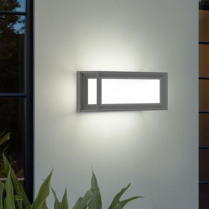 Brilagi - LED Venkovní nástěnné svítidlo se senzorem PARKER LED/12W/230V šedá IP44